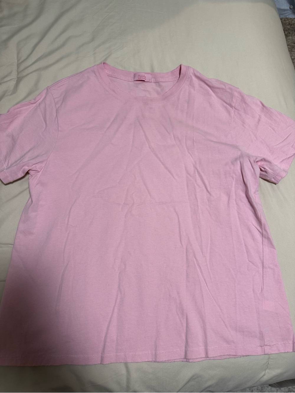 Womens Nuuds Pink Crew Neck T-Shirt